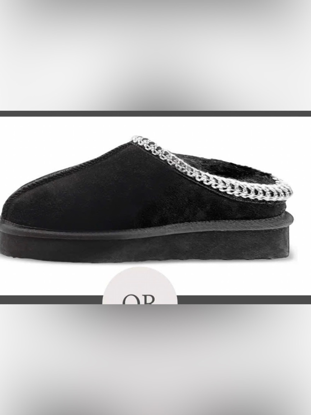Faux Suede Slip-On Mule Slippers - Black or Brown